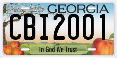GA license plate CBI2001