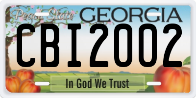 GA license plate CBI2002