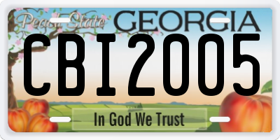 GA license plate CBI2005