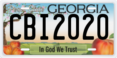 GA license plate CBI2020