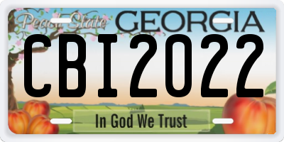 GA license plate CBI2022