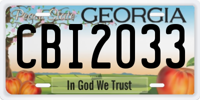 GA license plate CBI2033