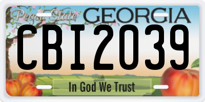 GA license plate CBI2039