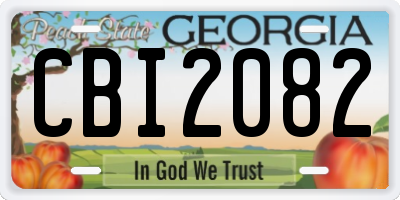GA license plate CBI2082