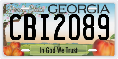 GA license plate CBI2089