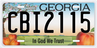 GA license plate CBI2115