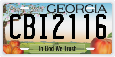 GA license plate CBI2116