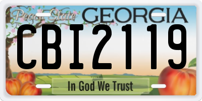 GA license plate CBI2119