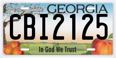 GA license plate CBI2125