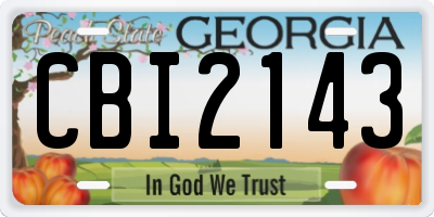 GA license plate CBI2143