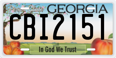 GA license plate CBI2151