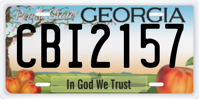 GA license plate CBI2157