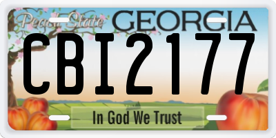 GA license plate CBI2177