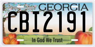 GA license plate CBI2191