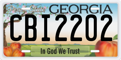 GA license plate CBI2202