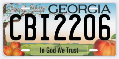 GA license plate CBI2206