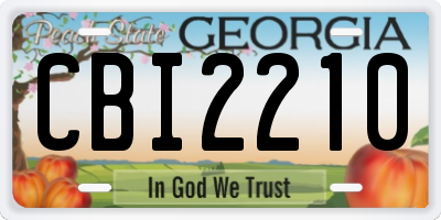 GA license plate CBI2210