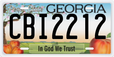 GA license plate CBI2212