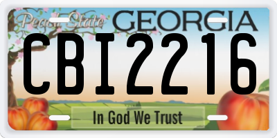 GA license plate CBI2216