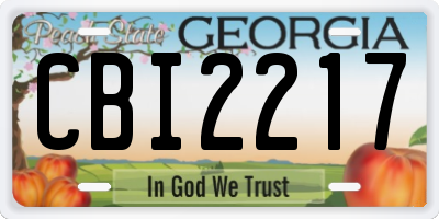 GA license plate CBI2217