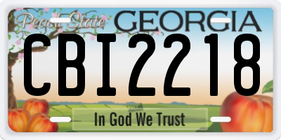 GA license plate CBI2218