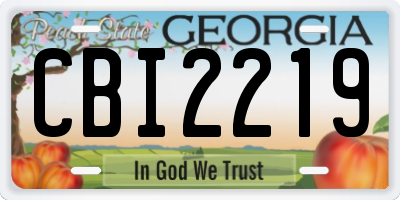 GA license plate CBI2219