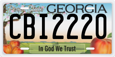 GA license plate CBI2220