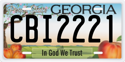 GA license plate CBI2221