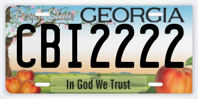 GA license plate CBI2222