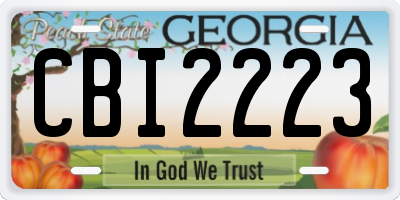 GA license plate CBI2223