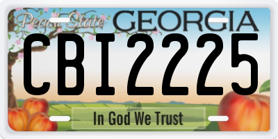 GA license plate CBI2225