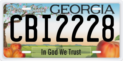 GA license plate CBI2228