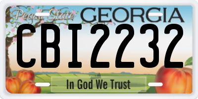 GA license plate CBI2232