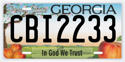 GA license plate CBI2233