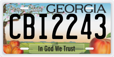 GA license plate CBI2243