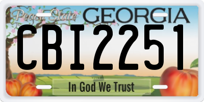 GA license plate CBI2251