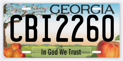 GA license plate CBI2260