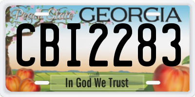 GA license plate CBI2283