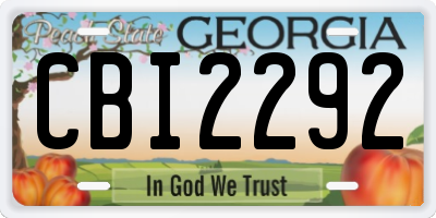 GA license plate CBI2292