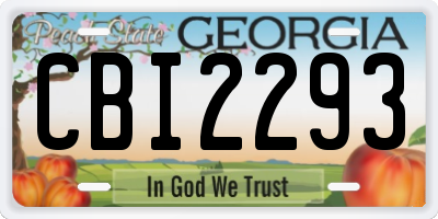 GA license plate CBI2293