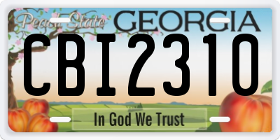 GA license plate CBI2310