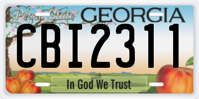 GA license plate CBI2311