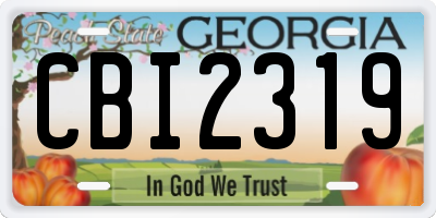 GA license plate CBI2319
