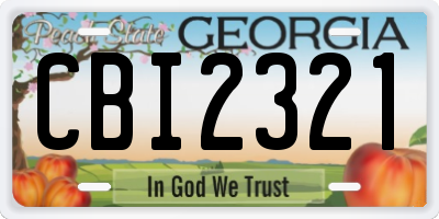 GA license plate CBI2321