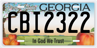 GA license plate CBI2322