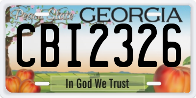 GA license plate CBI2326