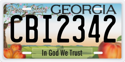 GA license plate CBI2342