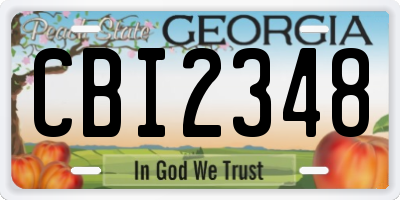 GA license plate CBI2348