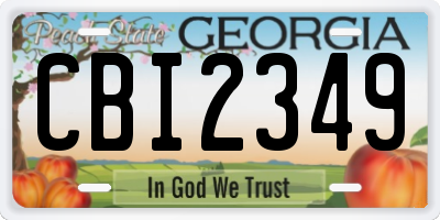GA license plate CBI2349