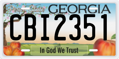 GA license plate CBI2351